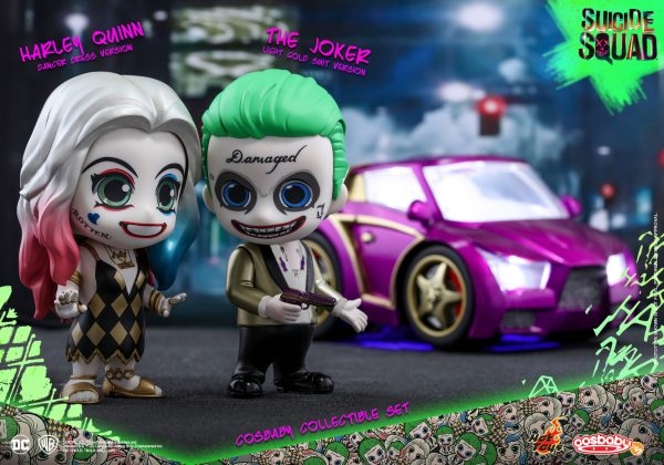 Hot Toys Gold Suit Dance Dress joker & Harley Cosbaby
