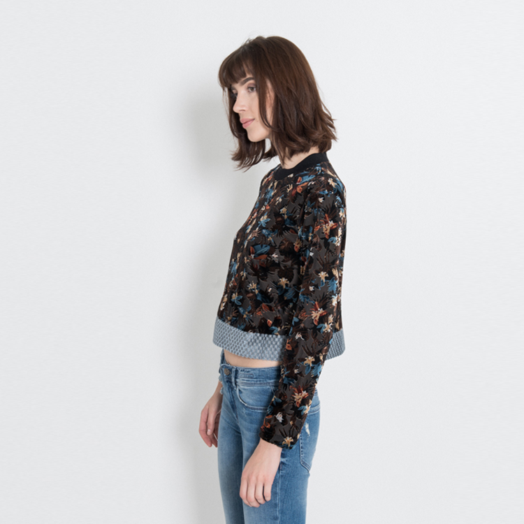 【SILVIAN HEACH】植絨印花短版長袖上衣