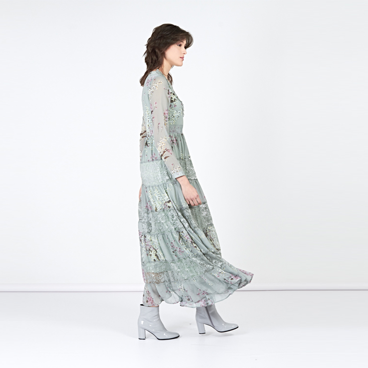 【SILVIAN HEACH】綠色花卉長洋裝