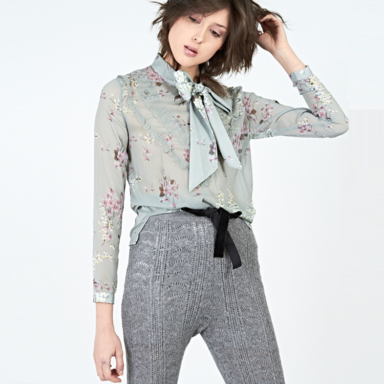 【SILVIAN HEACH】綠色花卉領結襯衫