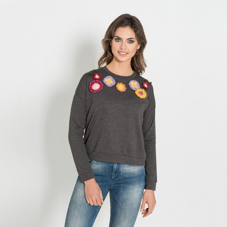 【SILVIAN HEACH】彩色毛線花花長袖針織衫