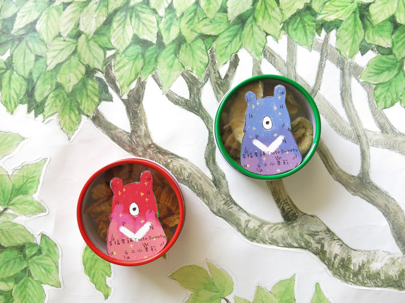 聖誕款金屬小圓盒小巧水果乾