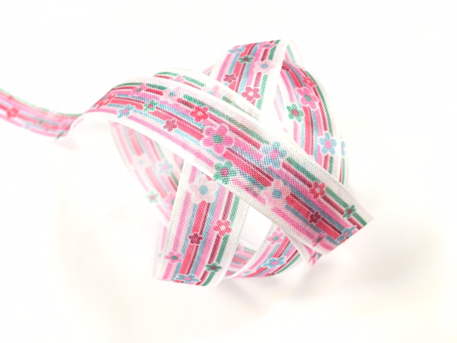 彩色朵朵小花/平織網紗/15mm