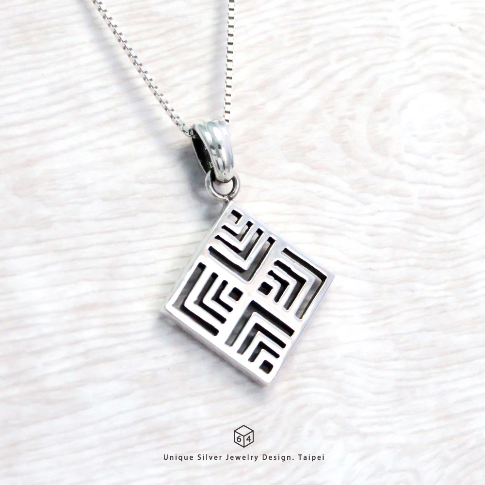 窗花 晉爵窗(小) 925純銀項鍊-ART64