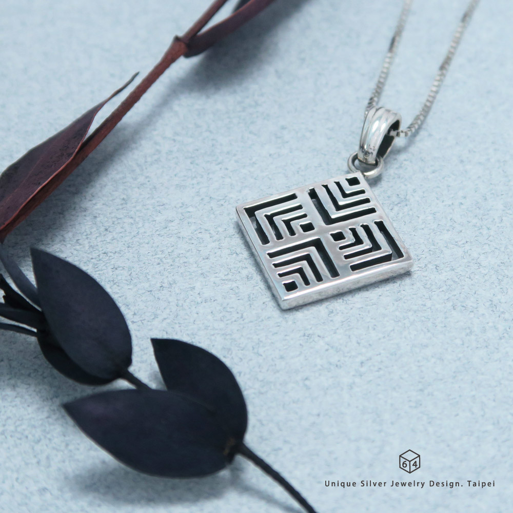 窗花 晉爵窗(小) 925純銀項鍊-ART64