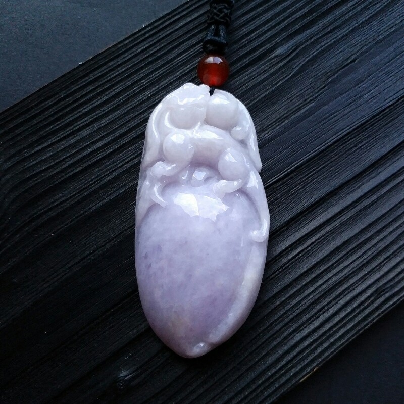 J767 冰糯紫羅蘭貔貅壽桃吊牌