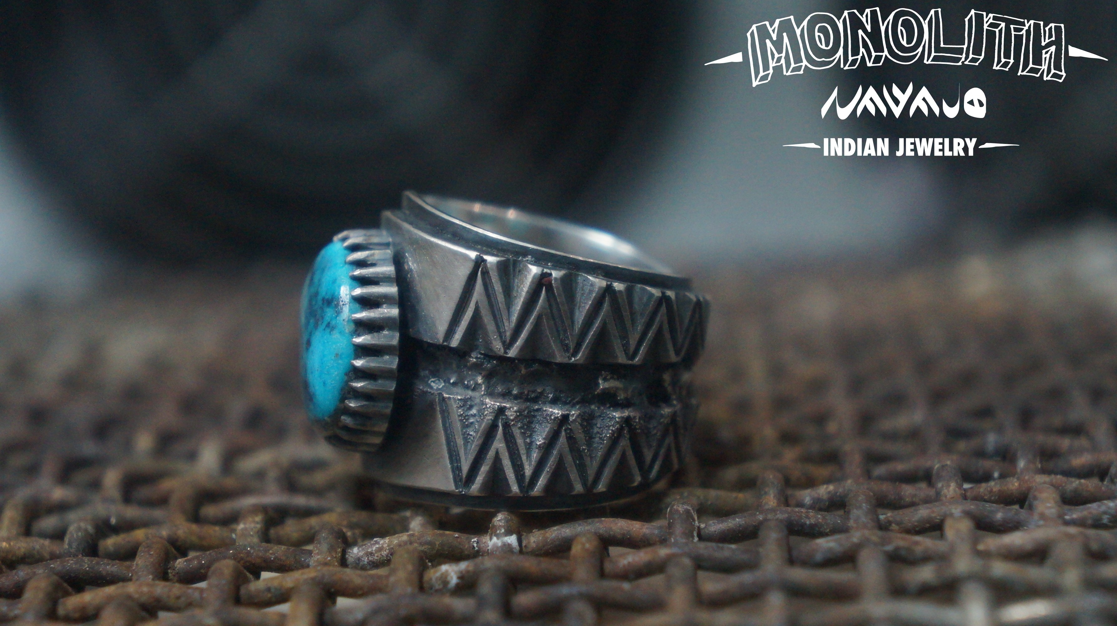 Ithaca Peak 綠松石 舊化打印 【戒指】