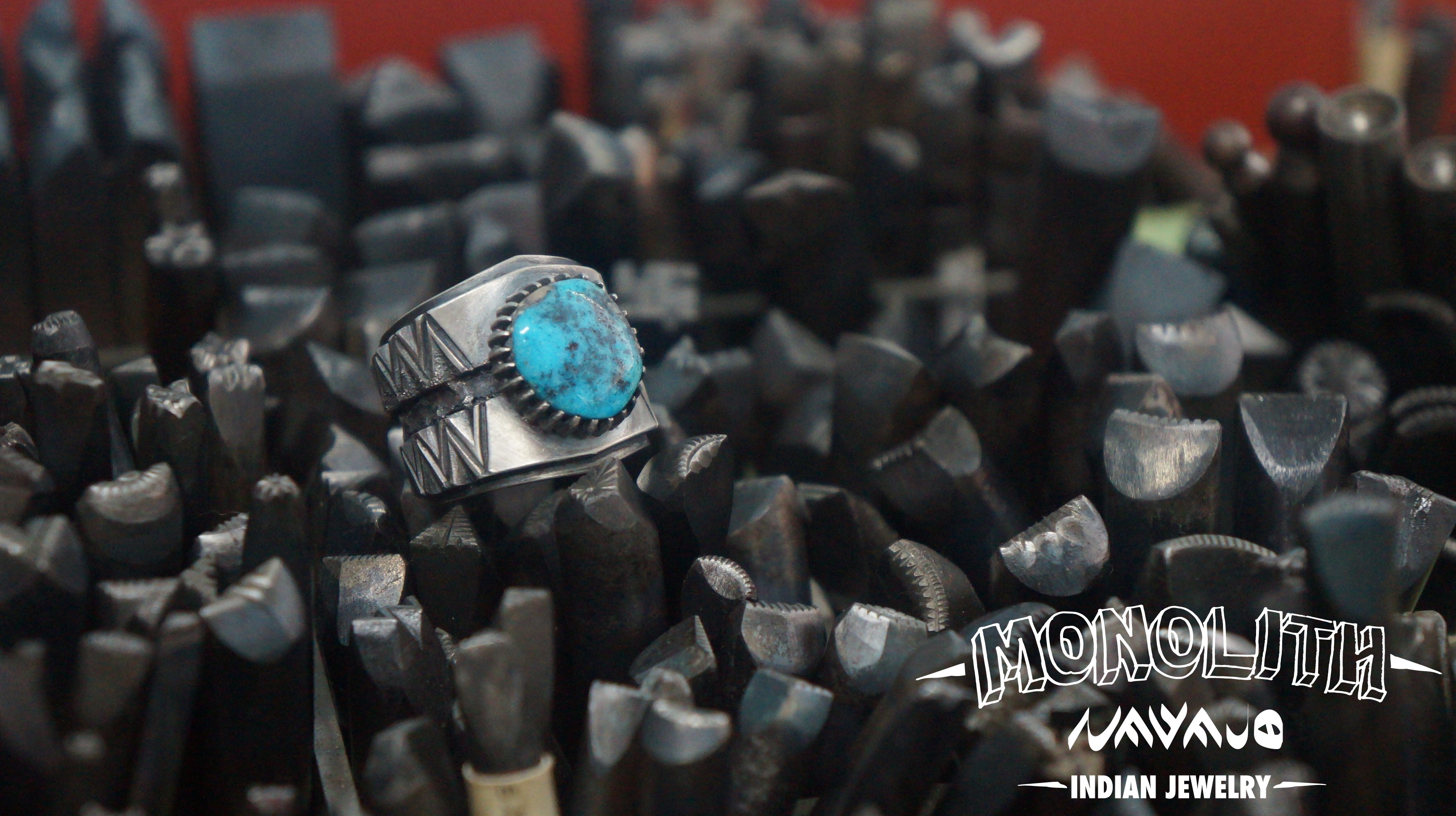 Ithaca Peak 綠松石 舊化打印 【戒指】