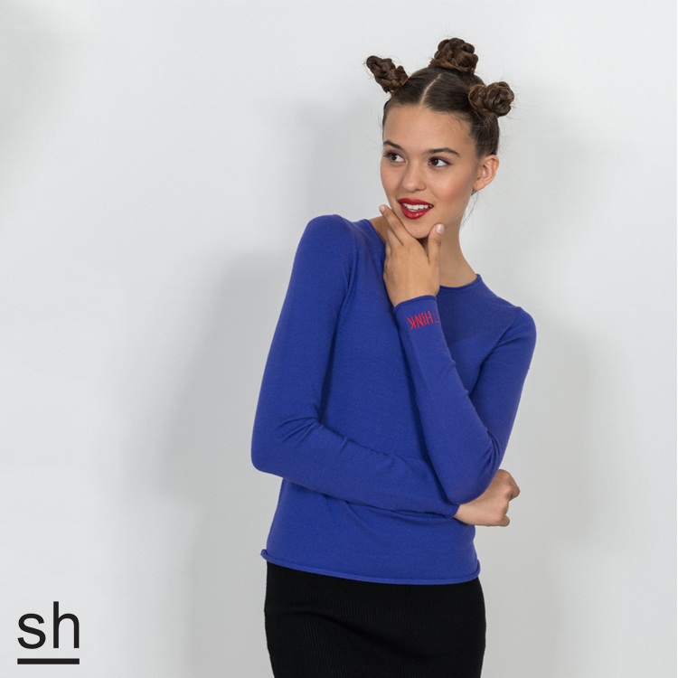 【SH】袖口THINK手感佳圓領針織衫