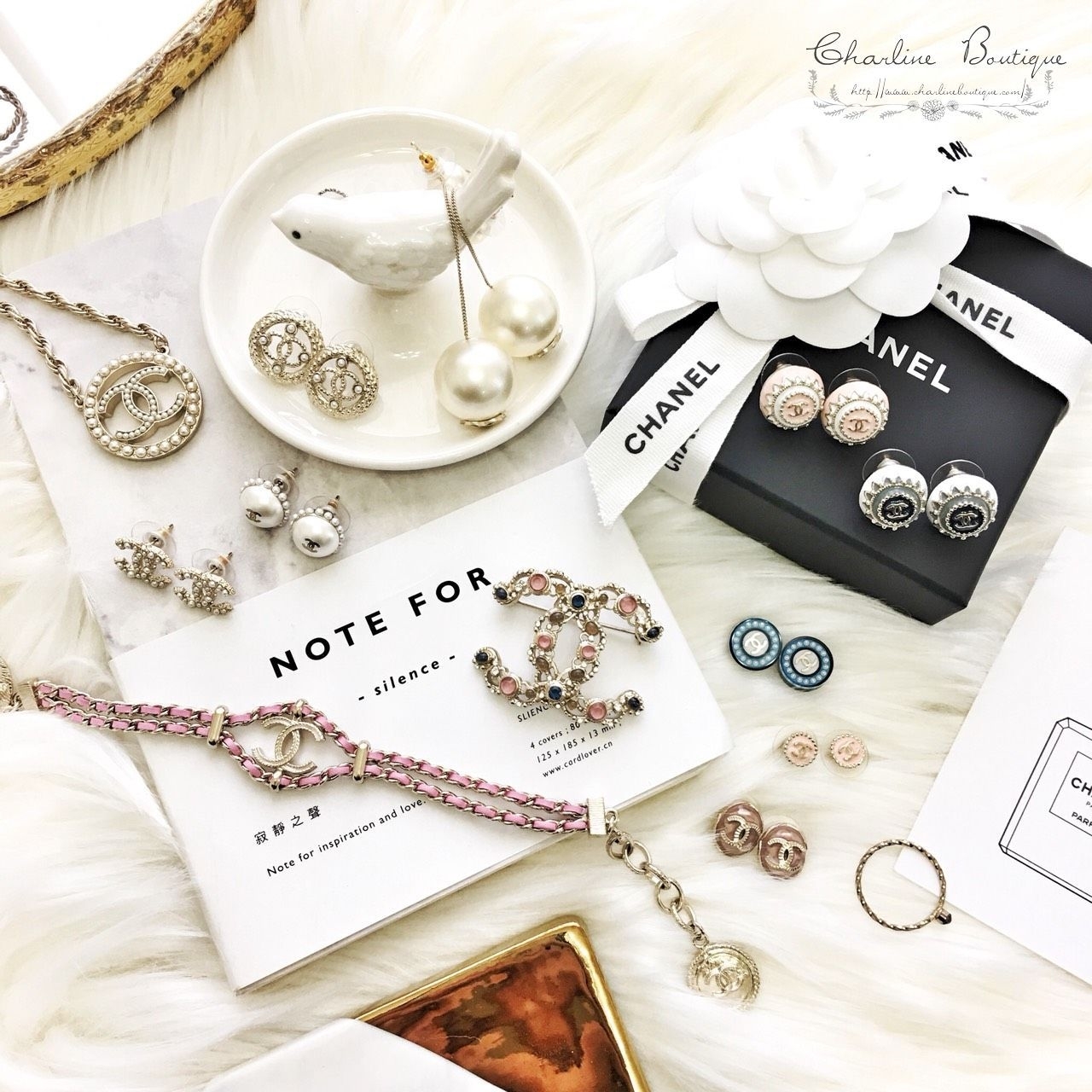 Chanel Earrings 金色雙CC珍珠水鑽耳環-Charline Boutique 精品代購