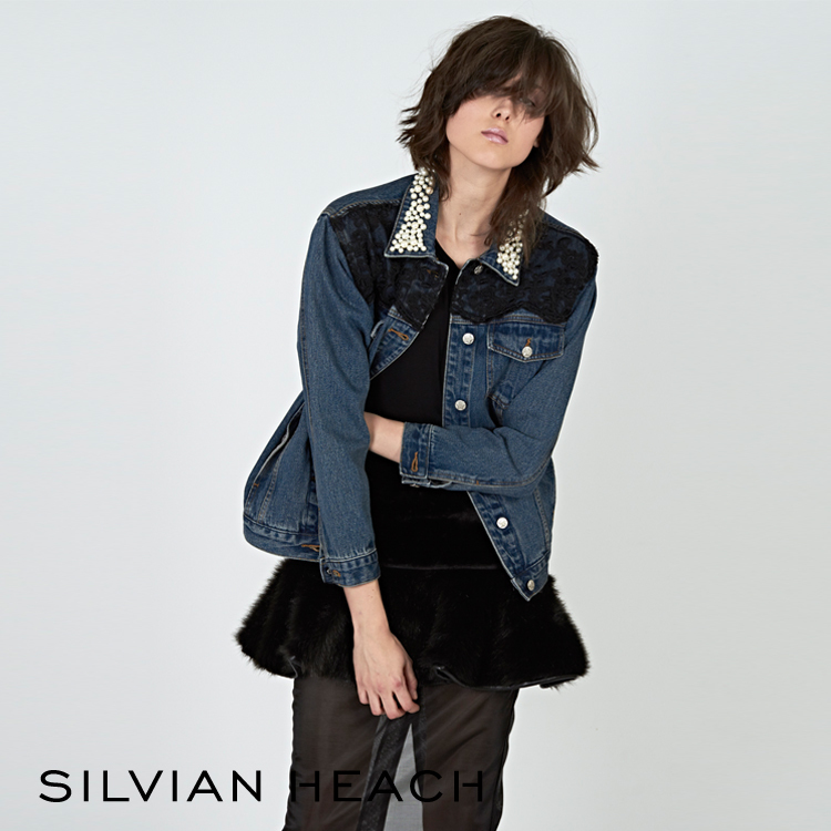 【SILVIAN HEACH】蕾絲珍珠牛仔外套