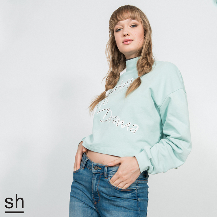 【SH】Baby mo drama小高領短版上衣