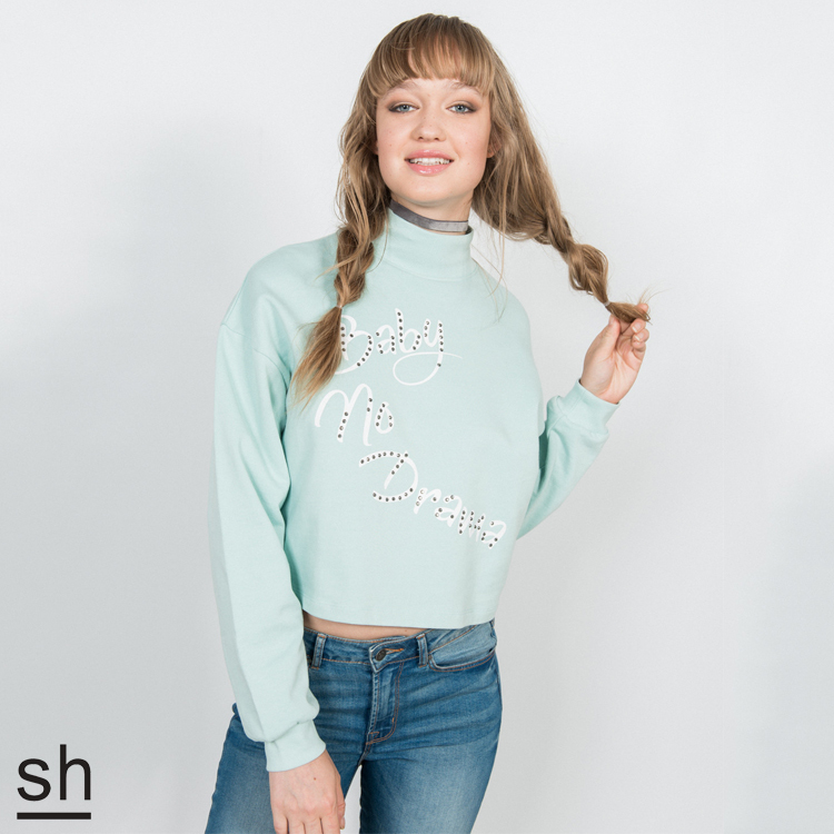 【SH】Baby mo drama小高領短版上衣