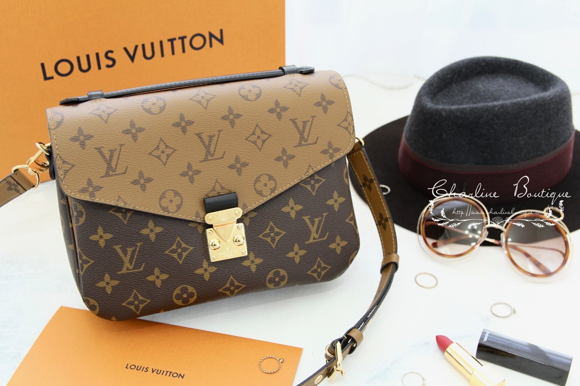 Louis Vuitton Pochette Metis 咖啡色/焦糖拼色復古肩背手提包