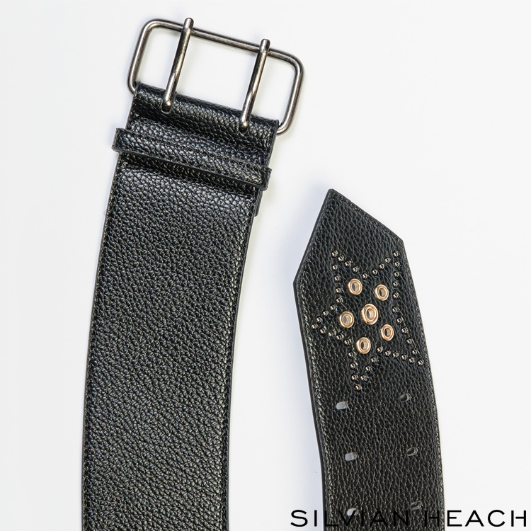 【SILVIAN HEACH】魔法陣寬版皮帶-黑色