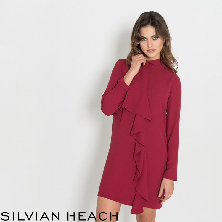 【SILVIAN HEACH】荷葉飾長袖短洋裝