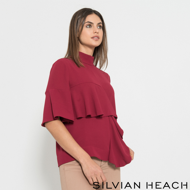 【SILVIAN HEACH】荷葉飾短袖上衣