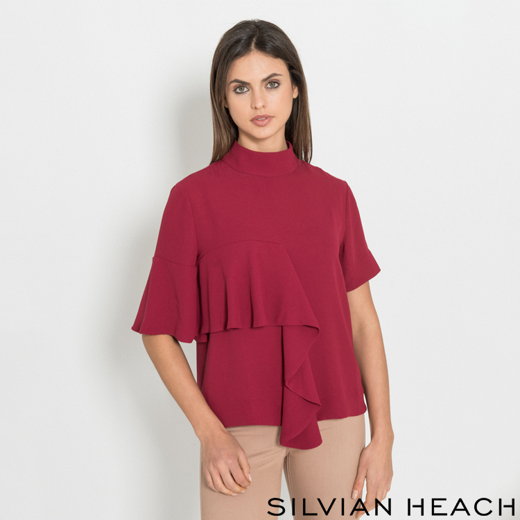 【SILVIAN HEACH】荷葉飾短袖上衣