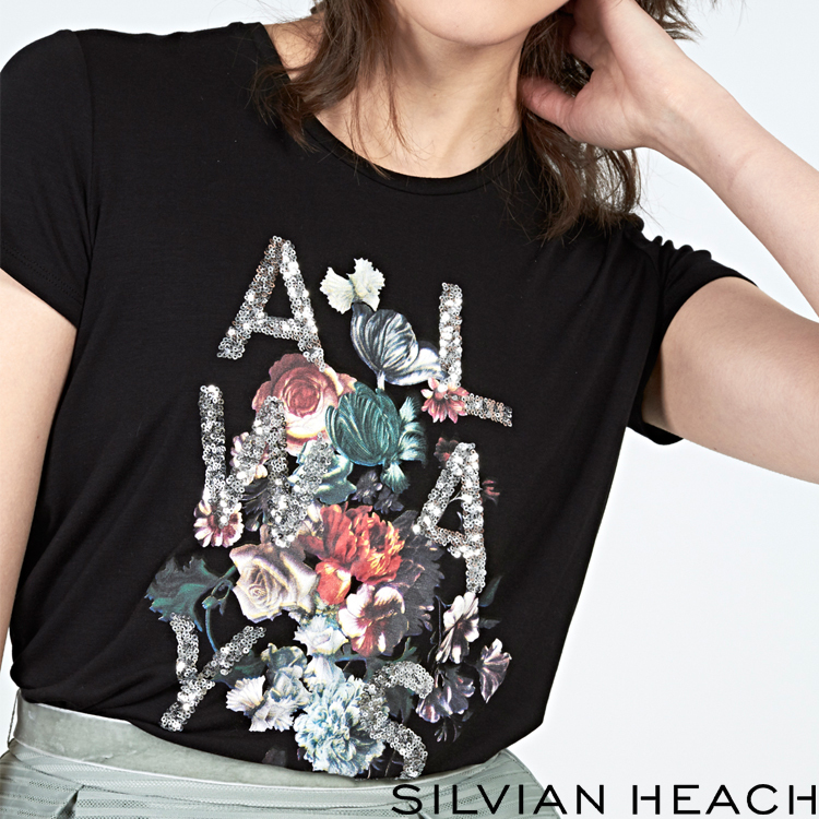 【SILVIAN HEACH】字母花卉短袖T恤