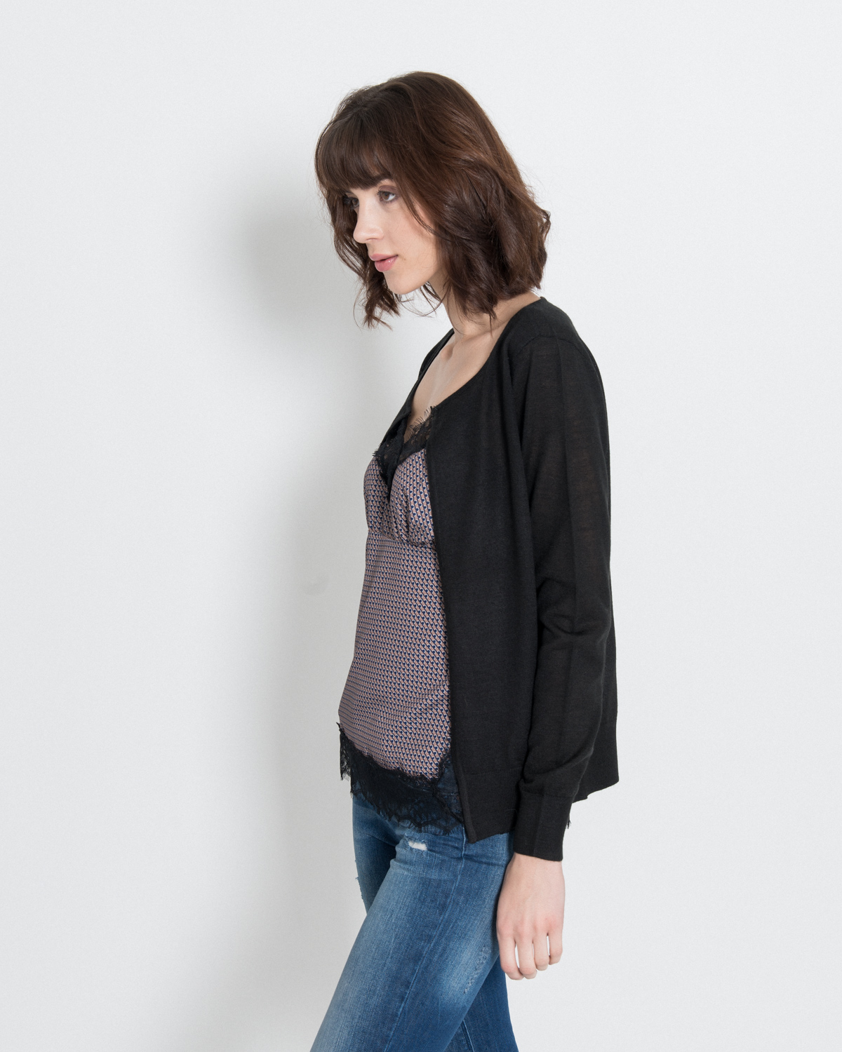 【SILVIAN HEACH】兩件式馬賽克細肩上衣和針織外套