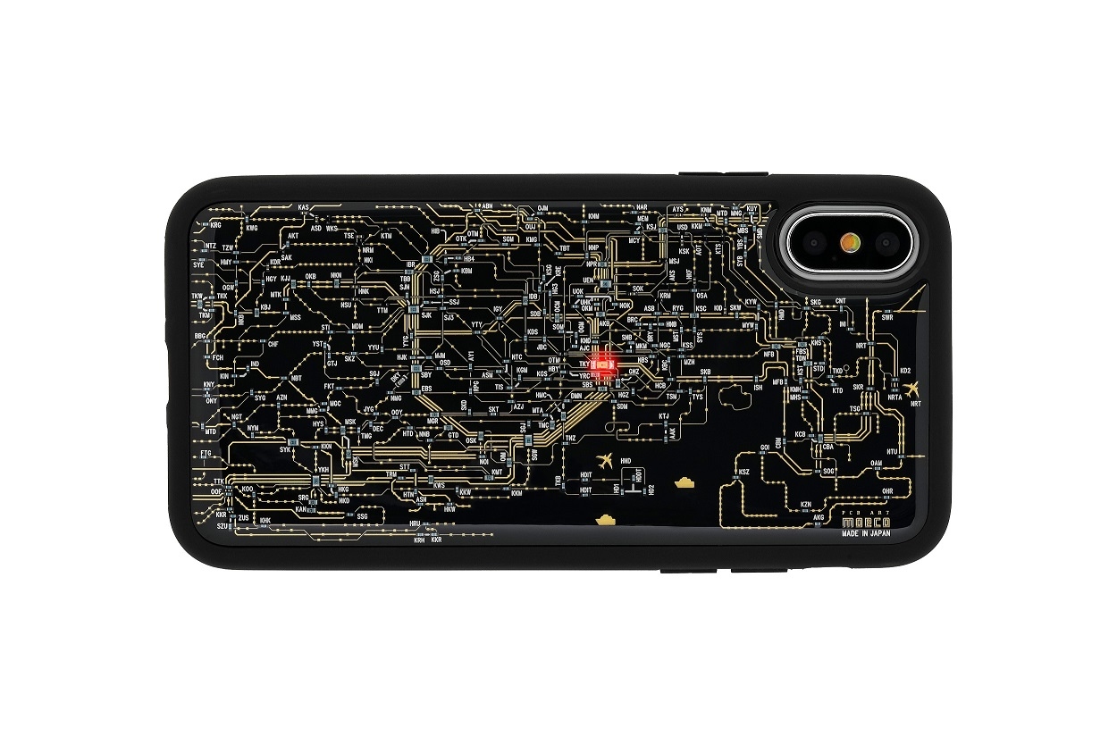 FLASH 東京電路線圖 iPhoneX/XS  手機殼 ( 黑色 )