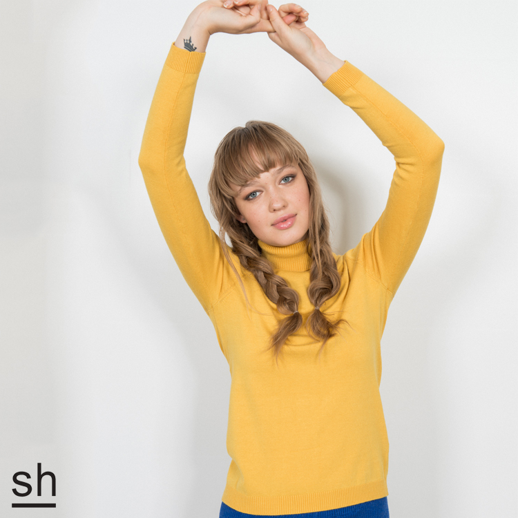 【SH】素色高領長袖針織上衣