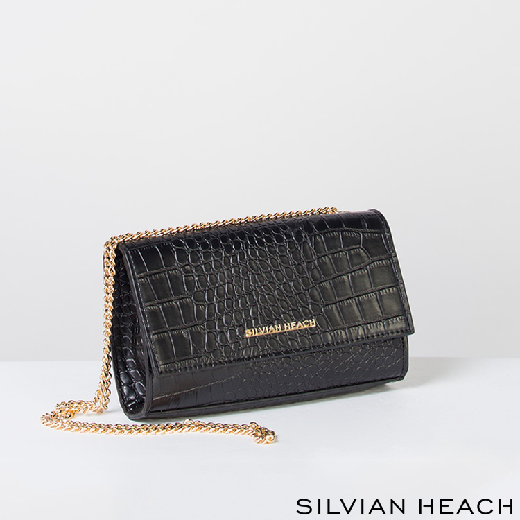 【SILVIAN EHACH】黑色動物皮革肩背小包