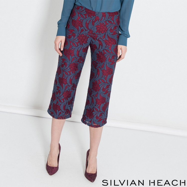 【SILVIAN EHACH】雙色蕾絲及膝褲