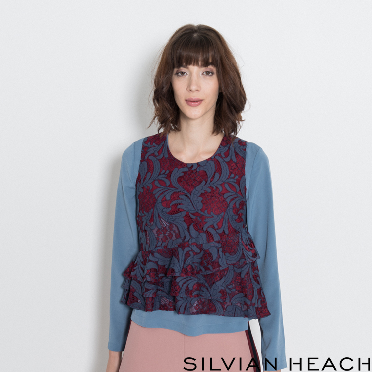 【SILVIAN EHACH】雙色蕾絲背心
