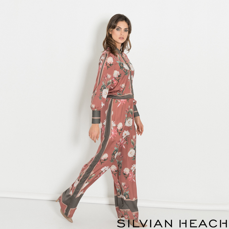 【SILVIAN EHACH】長春紅花版連身褲