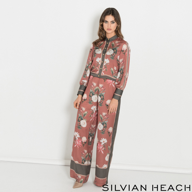 【SILVIAN EHACH】長春紅花版連身褲