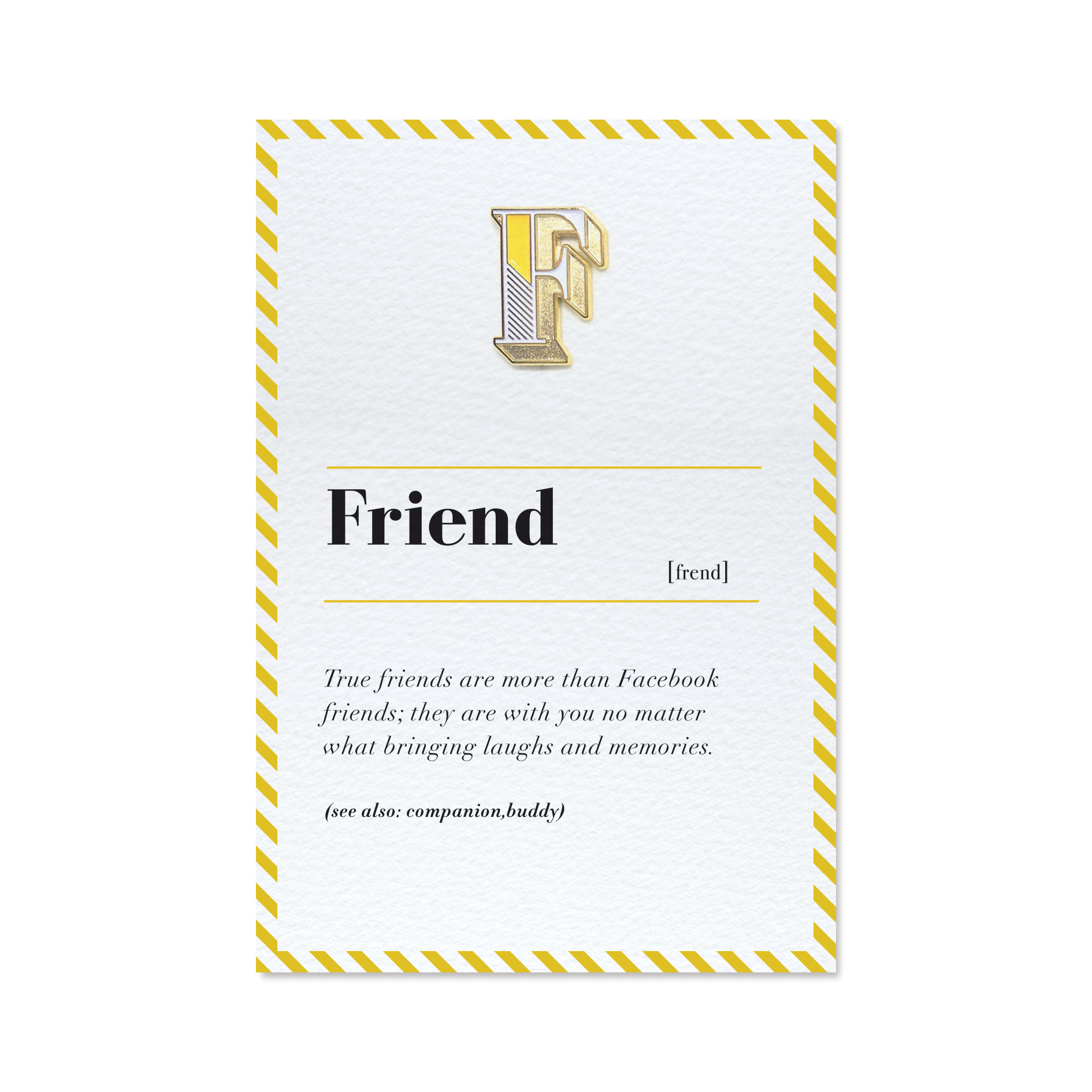 琺瑯徽章卡 - F  / Friend