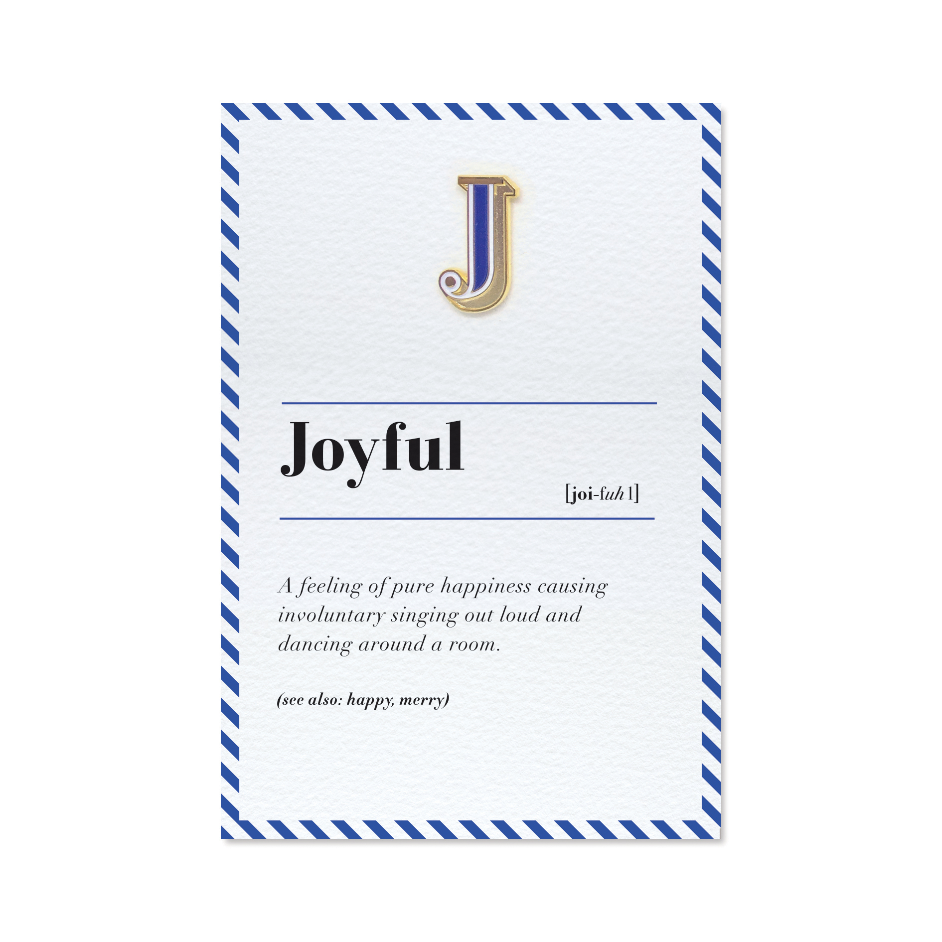 琺瑯徽章卡 - J  / Joyful