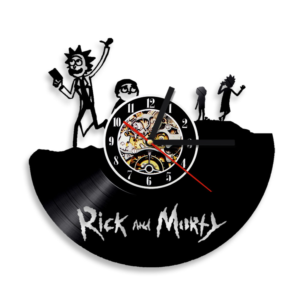 Rick and Morty 瑞克和莫蒂 Wall Clock 黑膠造型壁掛時鐘