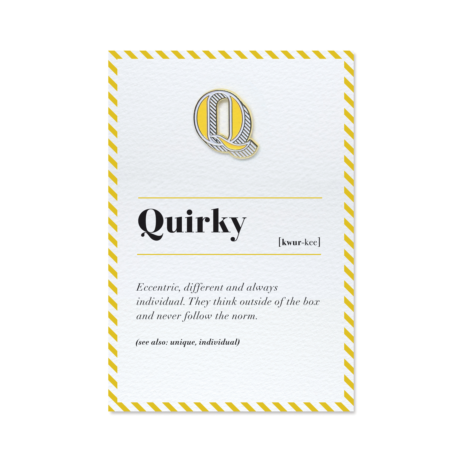 琺瑯徽章卡 - Q / Quirky