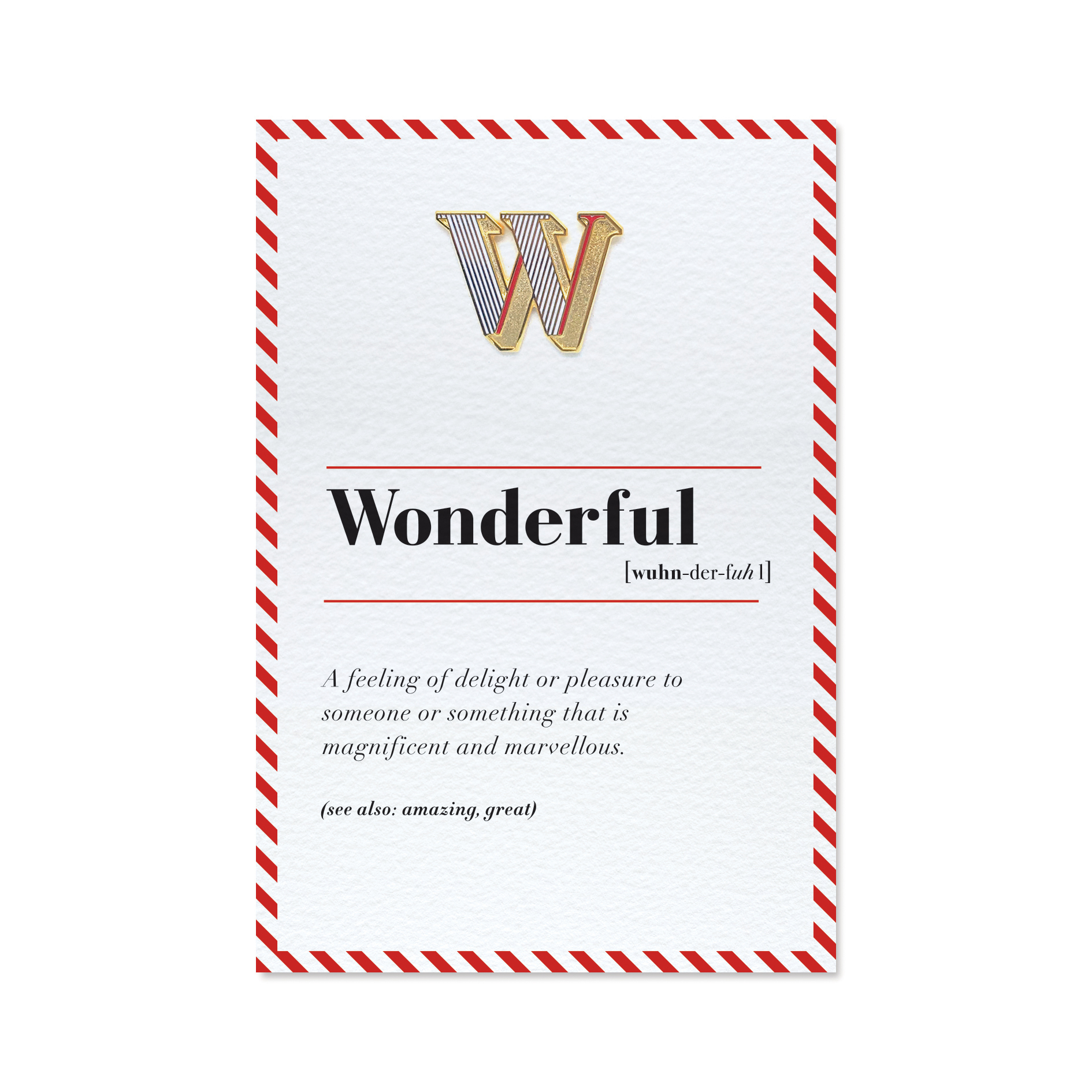 琺瑯徽章卡 - W / Wonderful