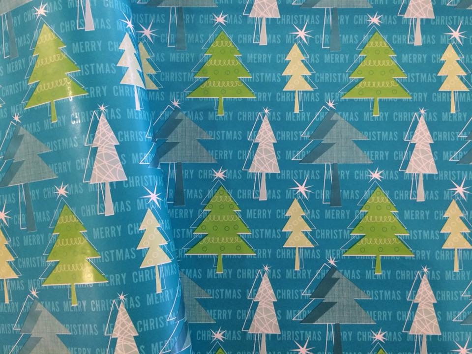 藍綠聖誕樹/瑞士Stewo包裝紙
