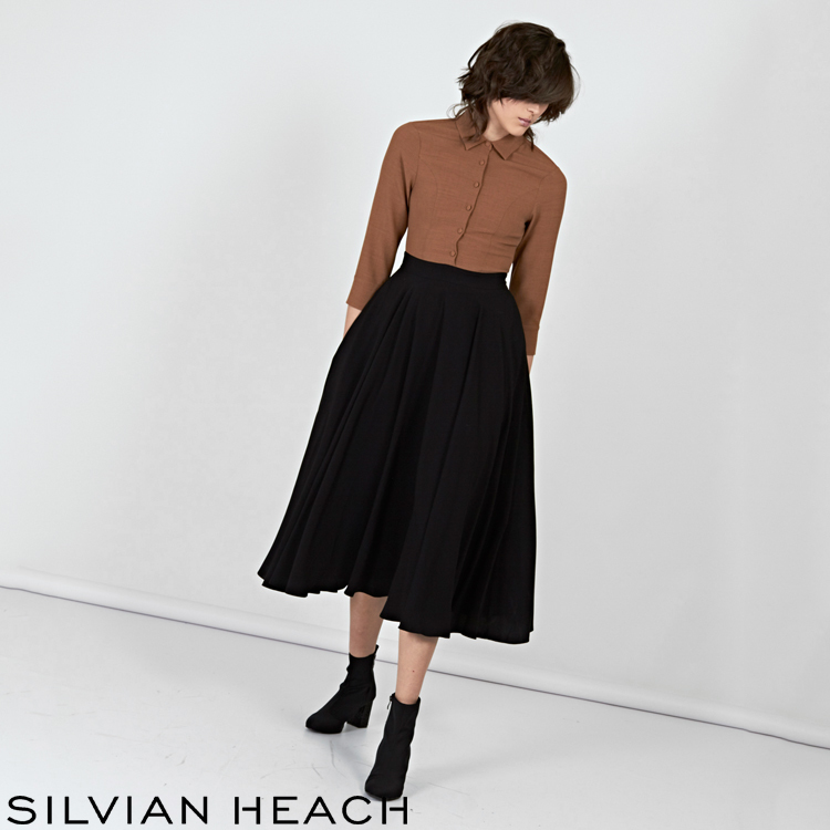 【SILVIAN EHACH】襯衫大圓裙洋裝