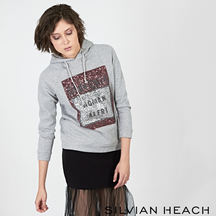 【SILVIAN EHACH】亮片連帽長袖T恤