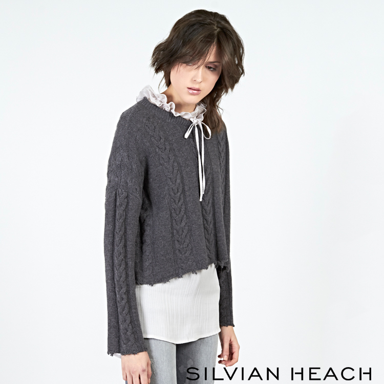 【SILVIAN EHACH】兩件式麻花長袖針織衫內搭襯衫
