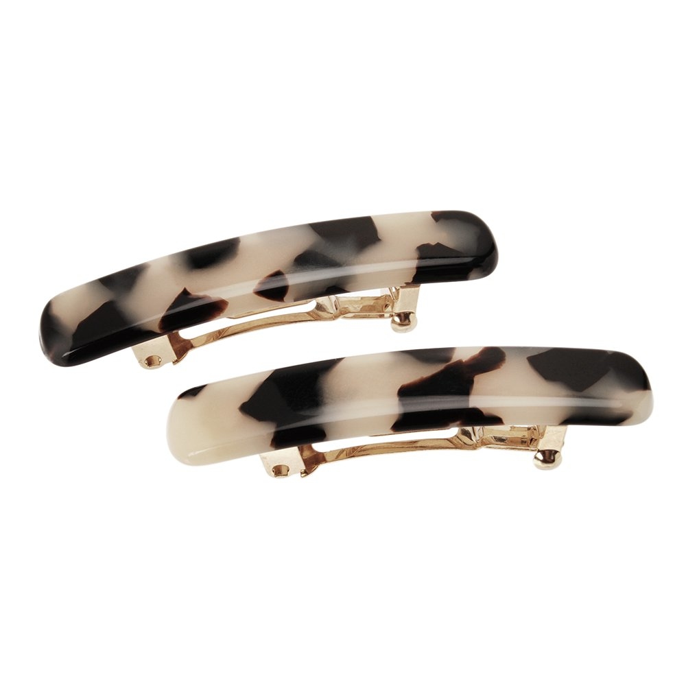 FRANCE LUXE 迷你長方形髮夾/一組〈象牙琥珀〉