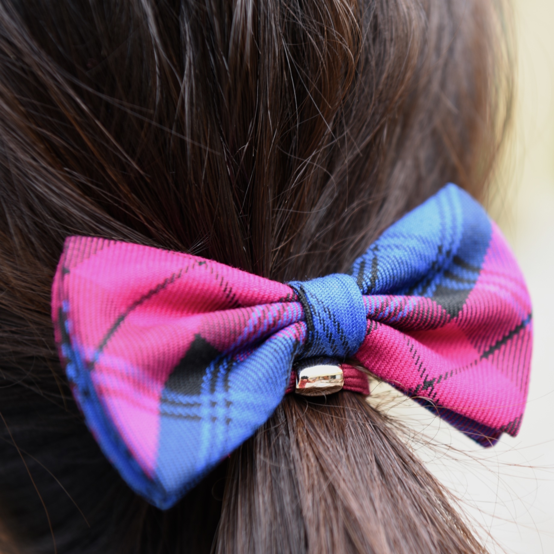 ZAZAZOO - 格仔紋 蝴蝶結髮束