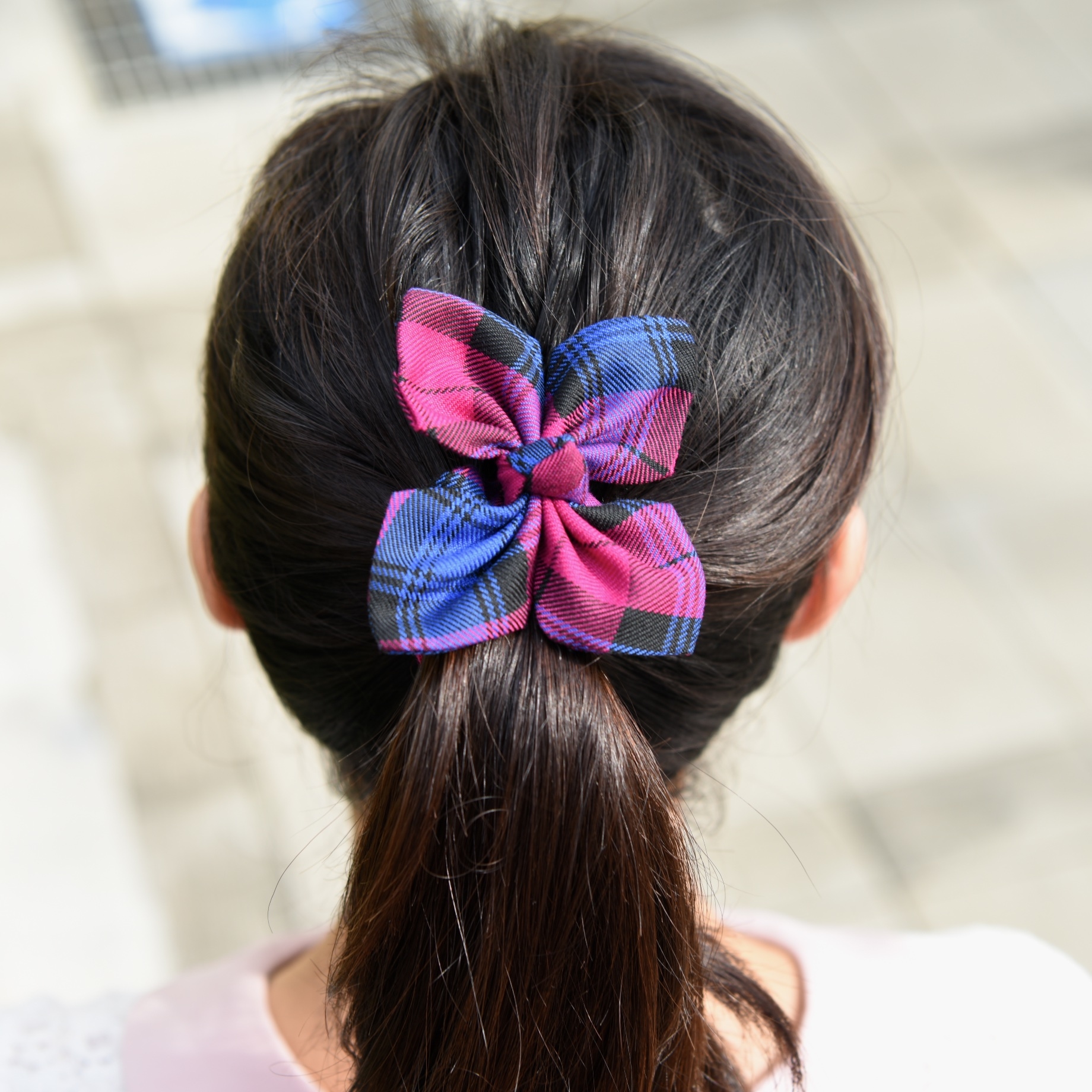 ZAZAZOO - 格仔紋 蝴蝶結橡根