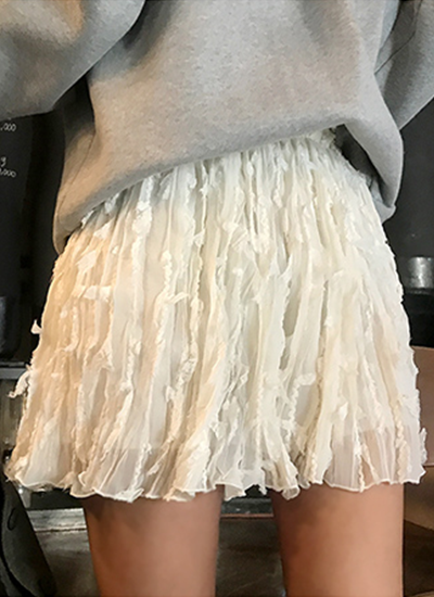 荷葉邊花落紗裙