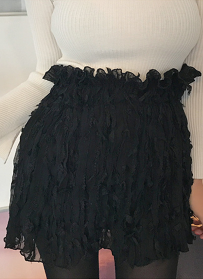 荷葉邊花落紗裙