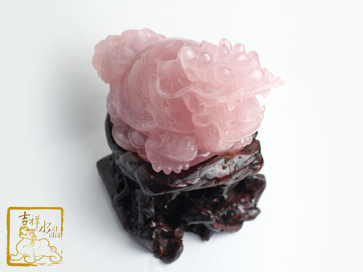 粉晶龍龜擺件 7.66kg 鎮宅守財【吉祥水晶專賣店】