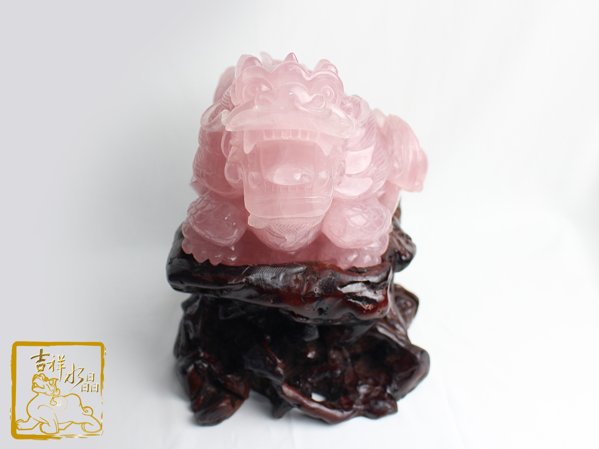 粉晶龍龜擺件 7.66kg 鎮宅守財【吉祥水晶專賣店】