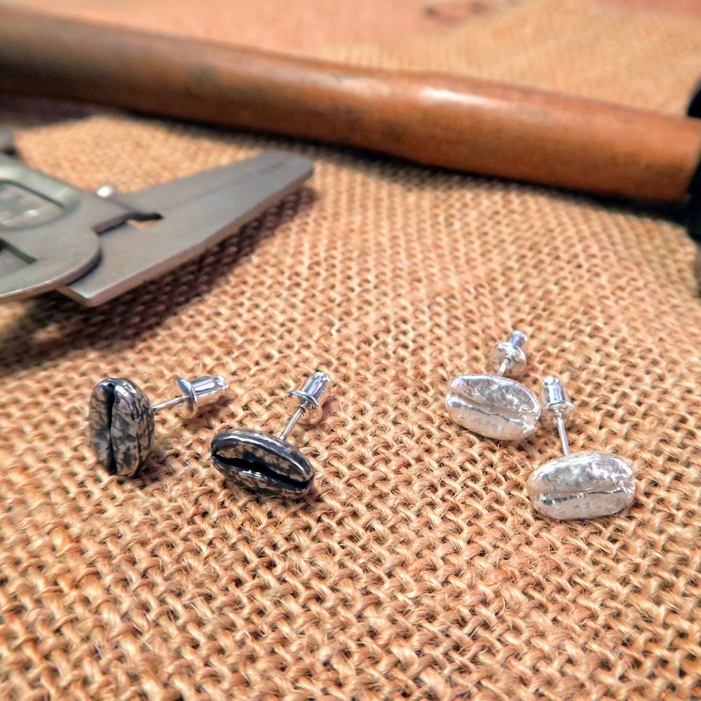 限量絕版設計 咖啡豆耳環 阿拉比卡原豆系列 925純銀耳環