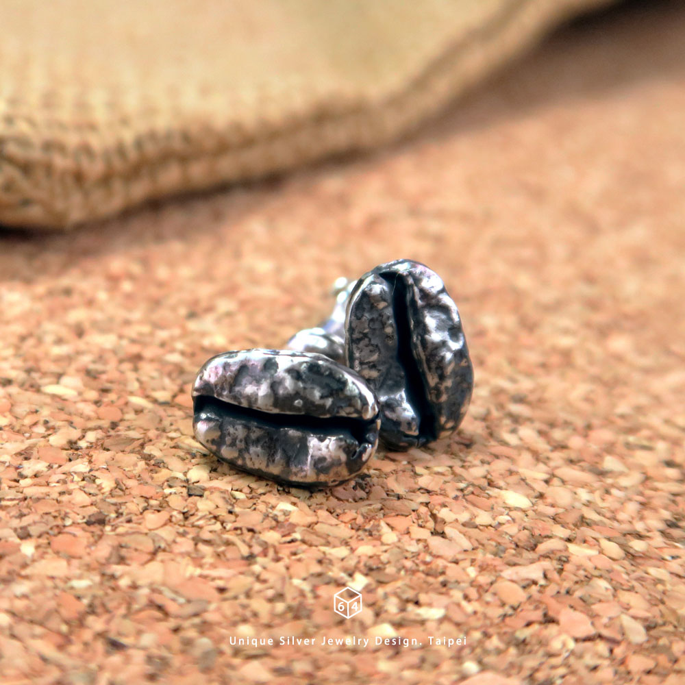 限量絕版設計 咖啡豆耳環 阿拉比卡原豆系列 925純銀耳環