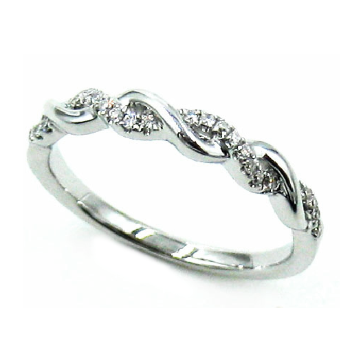 18K 白金天然鑽石戒指